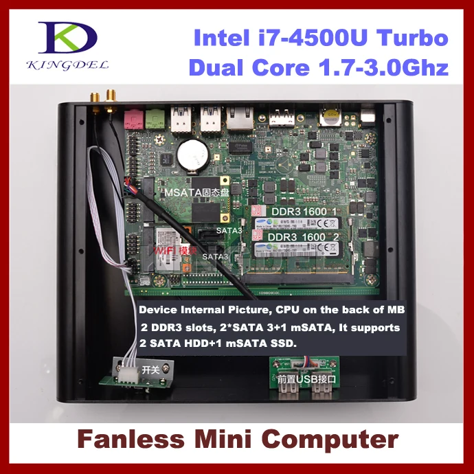 3 год гарантии мини-пк Чистая компьютер Htpc Intel i7-4500U двухъядерный 1.8 - 3.0 ГГц 2 ГБ 512ram +
