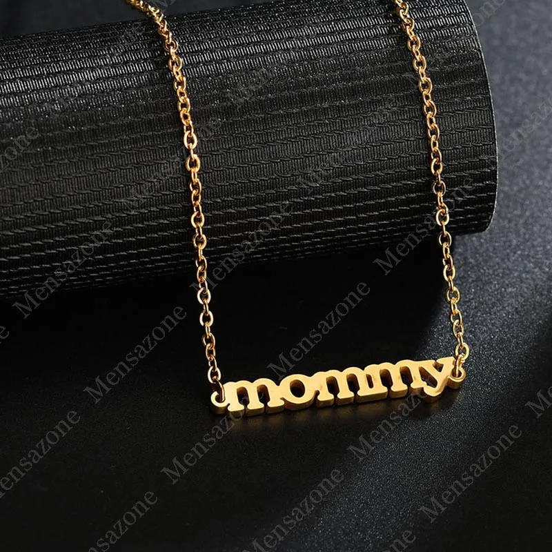 MENSAZONE Love Mama Цепочки и ожерелья s Подвески Нержавеющая сталь мама буквы Мода Для