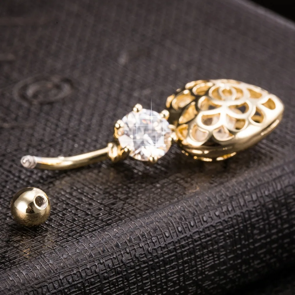 Новые модные женские кольца для пупка с сердечком хирургический пирсинг