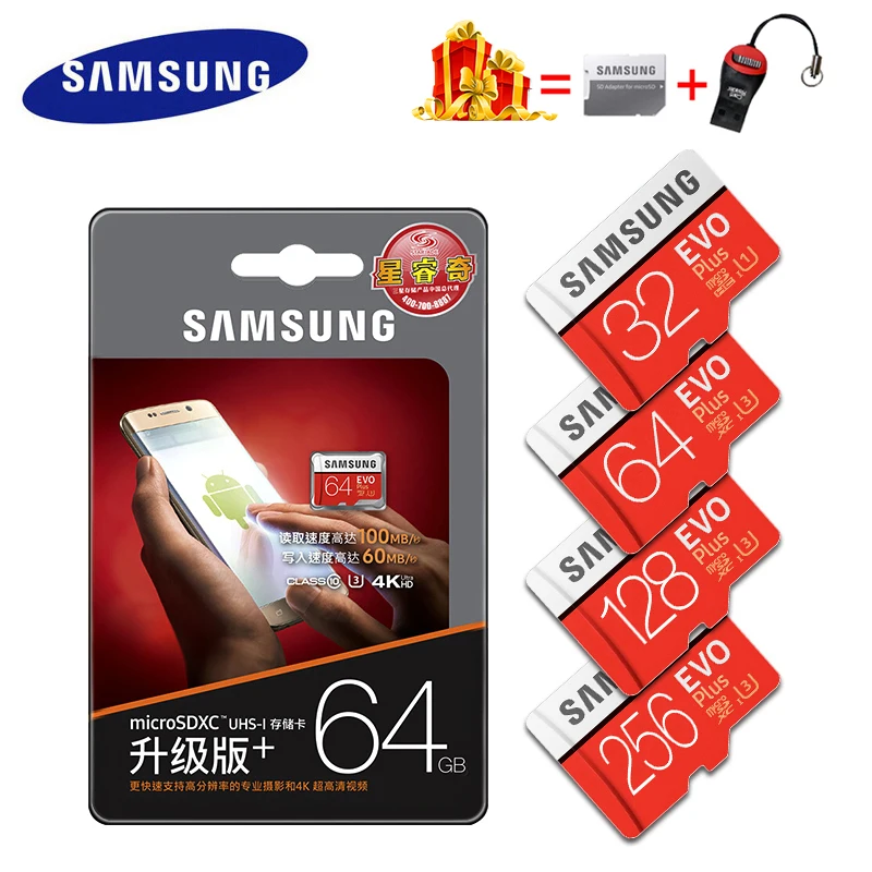 SAMSUNG Micro sd карта 128 Гб 64 ГБ 32 ГБ 256 ГБ карты памяти класс 10 U3 флэш-накопитель TF Micro SD карты для телефона