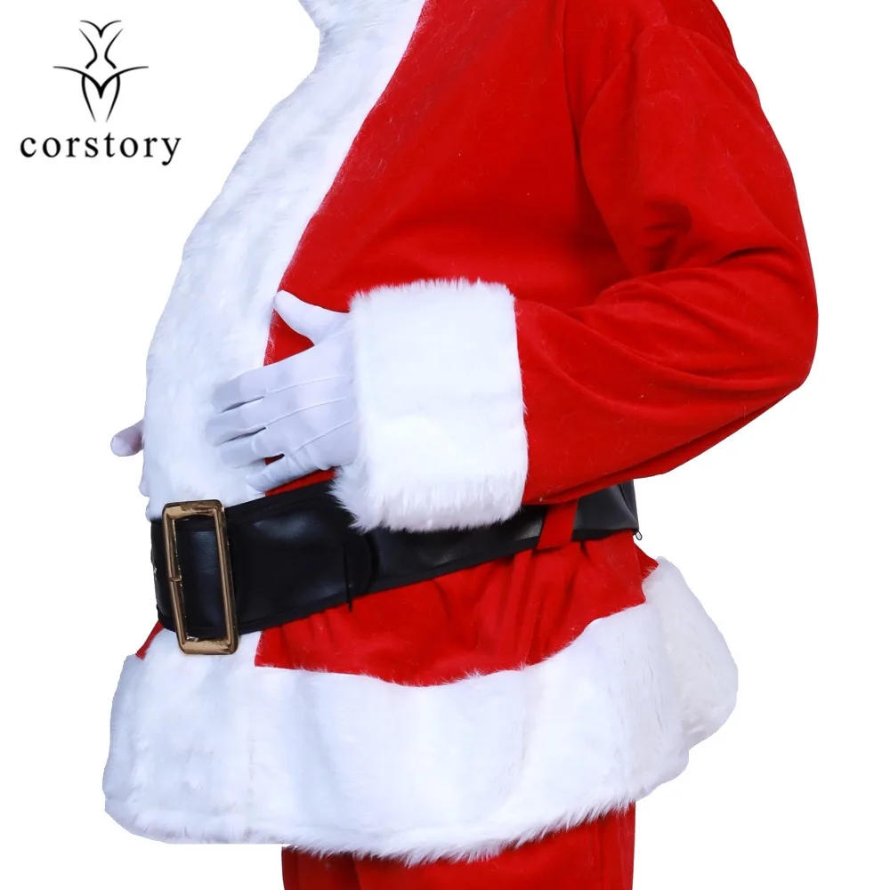 Corstory Отец Рождество Косплей Одежда для взрослых 7 шт. полный комплект