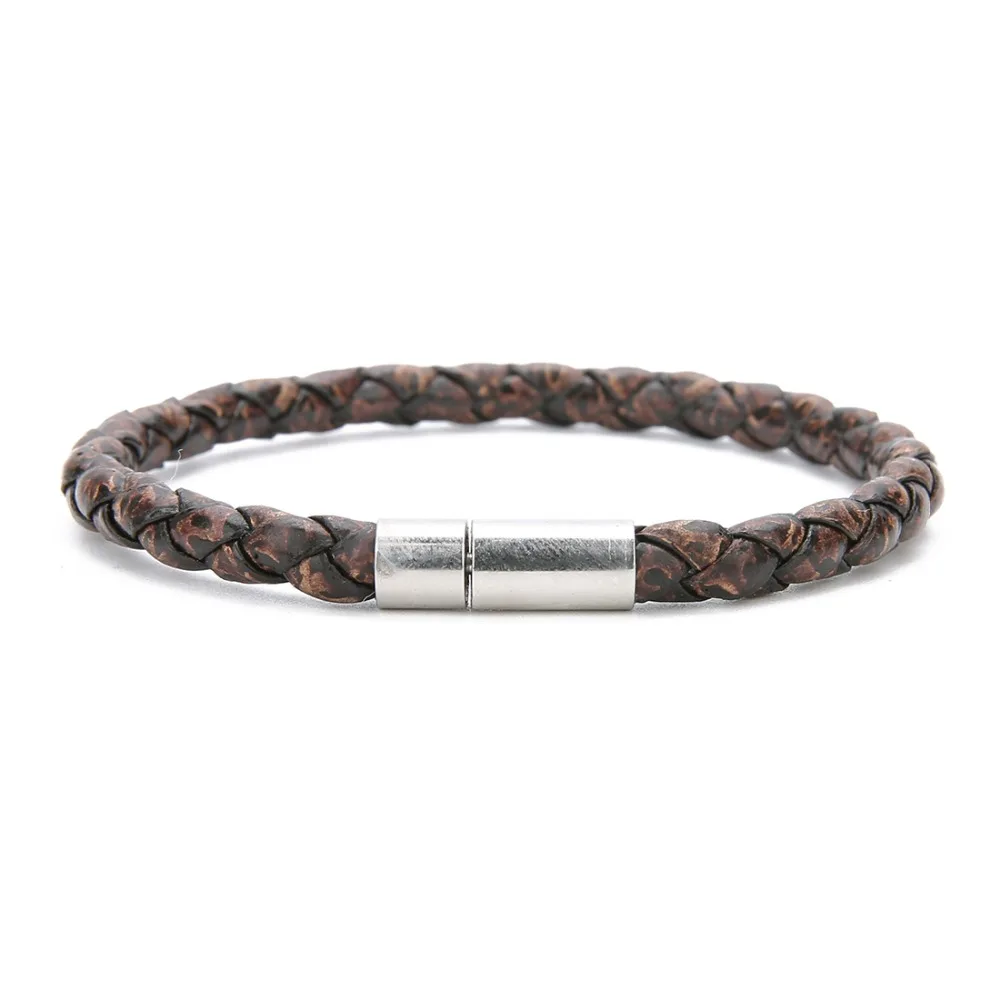 DC винтажный плетеный кожаный браслет Дружба для женщин и мужчин простой цепи