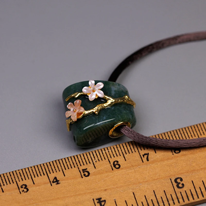 Lotus весело момент реального 925 пробы серебро Натуральный камень Творческий