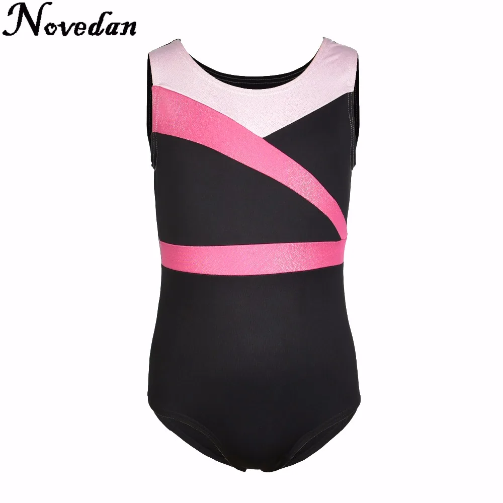 Для девочек гимнастические купальники дети ленты стразы танцевальный костюм для
