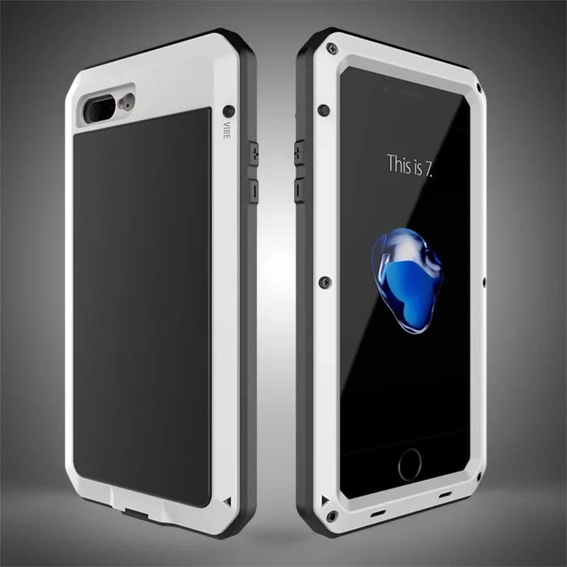 Luxury Dirt proof Shockproof Life Waterproof Case for iPhone 7 Heavy Duty Armor Aluminum Metal Cover Gorilla Glass Hard |