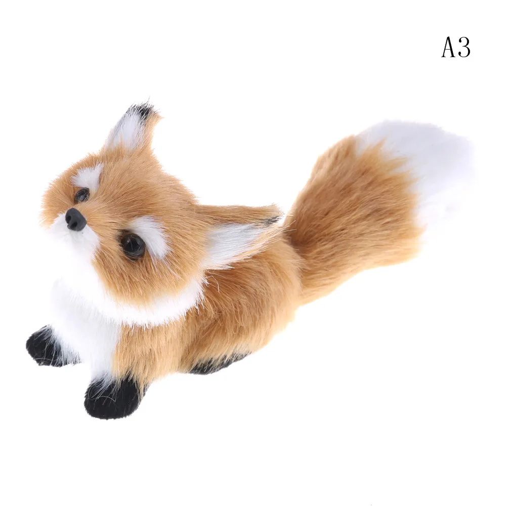 

1pc Birthday Gift Polyethylene Furs Squatting Model Toys Brown Simulation Fox For Home Decoration