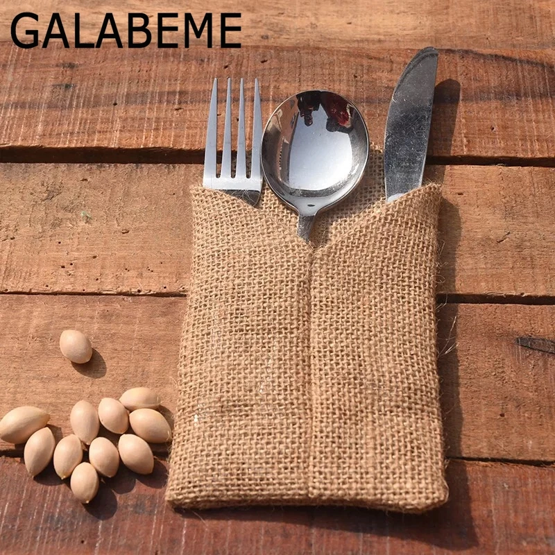 Galabeme 50 шт. деревенский Свадебный Настольный держатель для столового серебра