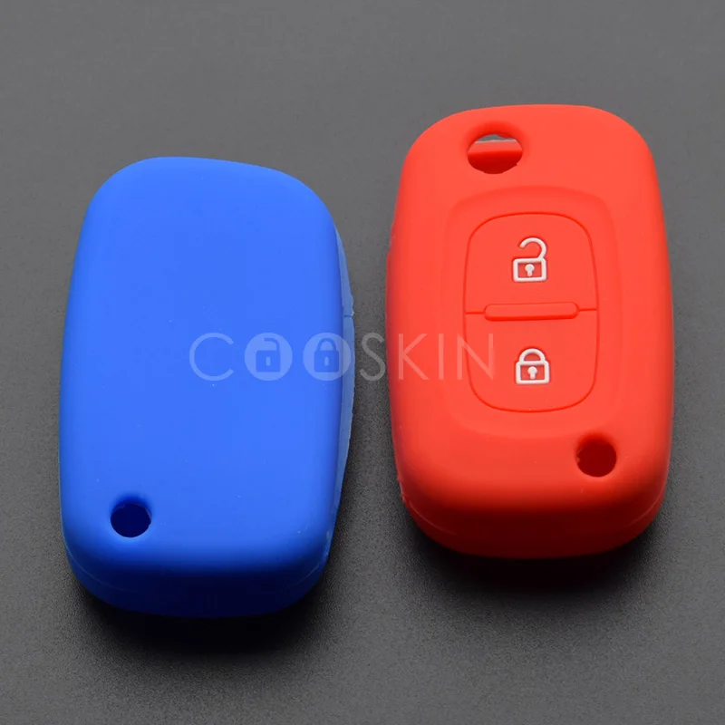 Силиконовый чехол для автомобильного ключа с 2 кнопками складной Renault Clio Megane Kangoo