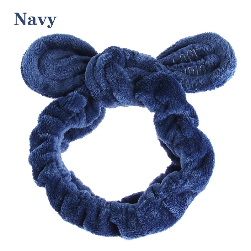 navy 1 шт. новые модные женские милые большие уши удобные мытье лица Приманка Держатель для волос эластичная повязка на голову ободки для девочек аксессуары для волос - Цвет: navy