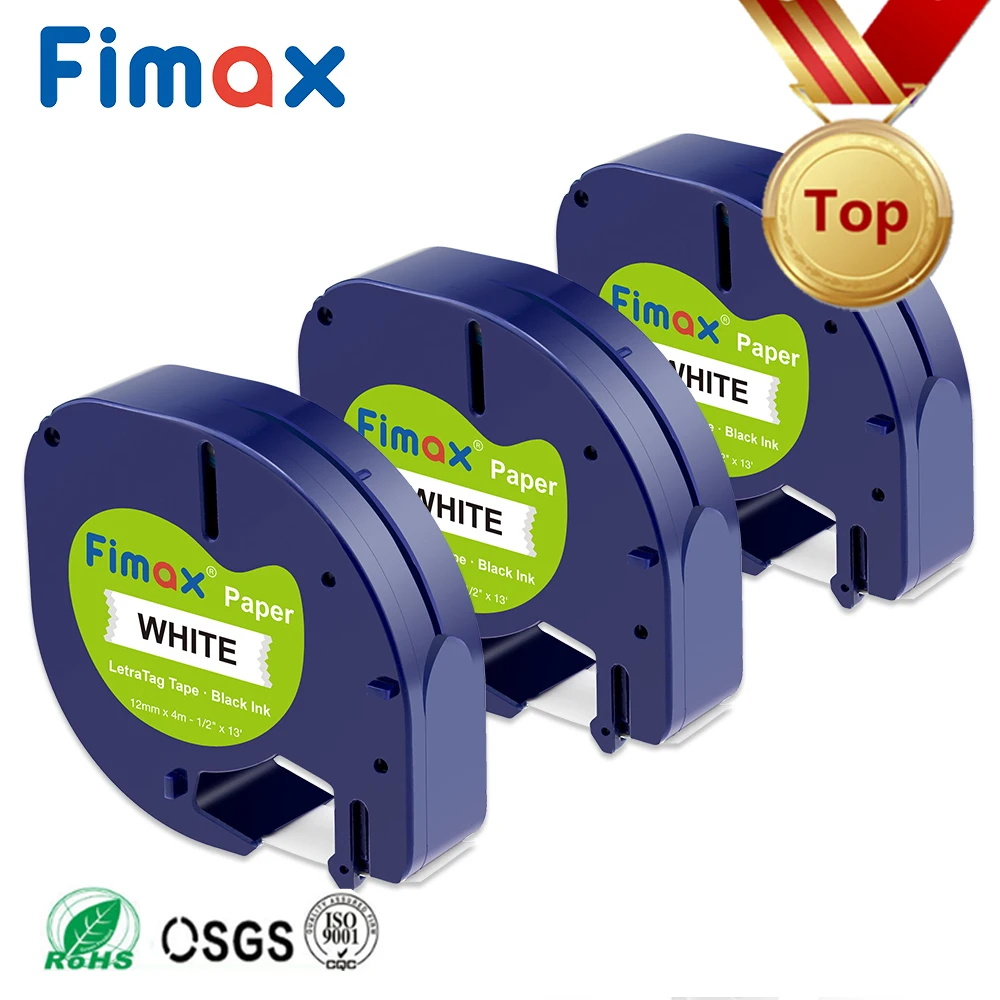 3 шт. Совместимость для DYMO Letratag этикетки ленты 91200 91220 черный на белом 12 мм* 4 м 1/" бумага для принтер для этикеток DYMO принтер этикеток