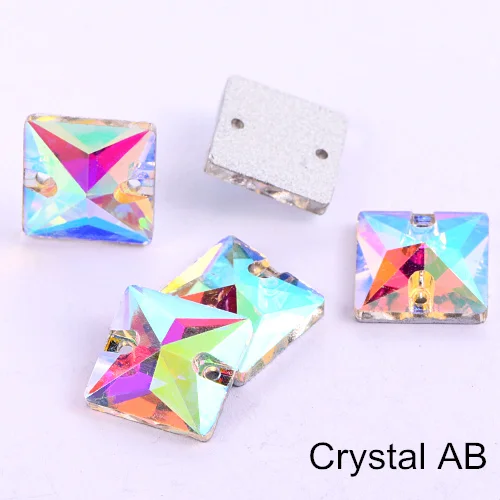 Crystal AB Квадратный цветной пришить стразы искрящегося цвета Кристалл aб для шитья стразы много Цвета стразы пришивные стразы для свадебное платье B3807 - Цвет: Crystal AB