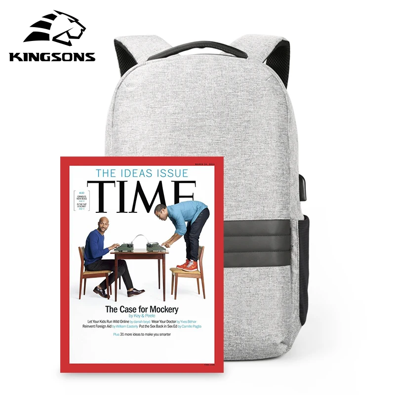 Kingsons, 15 дюймов, рюкзаки для ноутбука, usb зарядка, рюкзак с защитой от кражи, мужской рюкзак для путешествий, Водонепроницаемый Школьный рюкзак, мужская сумка Mochila