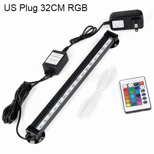 US Plug 32 CM Светодиодный светильник для аквариума IP68 водонепроницаемый светильник для аквариума с разноцветными воздушными пузырьками Погружной подводный светильник с дистанционным управлением - Цвет: US Plug 32 CM