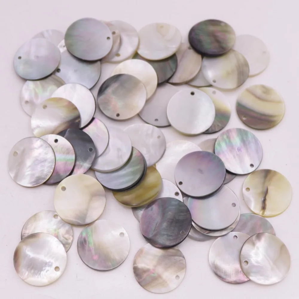 

50 PCS Natural Black Coin Shell Mother of Pearl 10mm 20mm Jewelry Making DIY