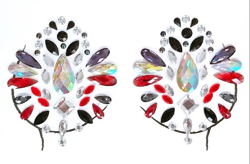 Наклейка Bindi Ручной Работы Бохо и Племенной Стиль тела Декор стикер можно наклеить на самоклеющиеся драгоценные камни грудь наклейка на сосок - Цвет: BLX02