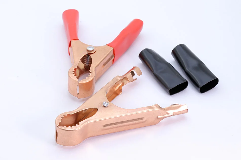 4pcs 50A Red+ Black 80mm Crocodile Car Van Battery Test Lead Clips Alligator Clips Electrical Jumper Wire Cable Clamp
