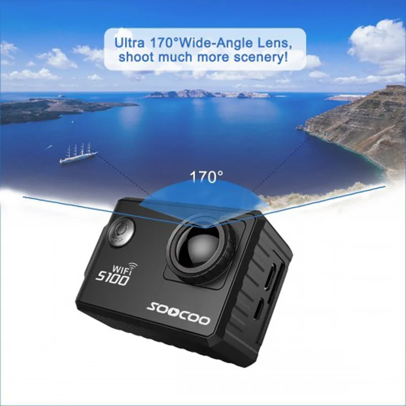 soocoo на S100 действие Камера Ultra HD 4 К Wi-Fi ntk96660 гироскоп стабилизатор GPS режим расширения Водонепроницаемый 30 м спортивные DV