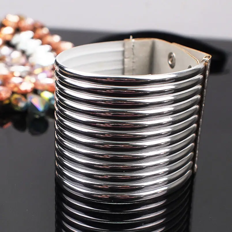 B629 Silver Винтажное Массивное колье, колье, наборы, женское Африканское ювелирное изделие, кожаный воротник, массивное ожерелье, браслеты, набор, регулируемый, UKMOC - Окраска металла: B629 Silver