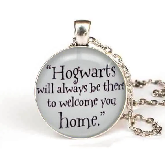 Модное ожерелье Хогвартс всегда будет там подвеска с цитатой ожерелья стимпанк