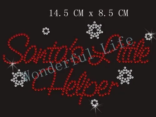 Бесплатная доставка Санта маленький hlper со снегом звезды стразы переводы с