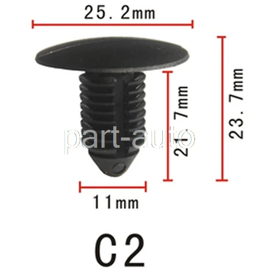 

100x OEM Black Nylon Radiator Apron Panel Retainer Clip for 3/8" Hole For GM1619321 1619321 For Auveco A12137