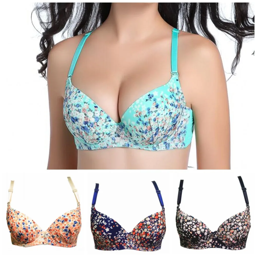 Бюстгальтер с пуш-апом женское нижнее белье цветочным принтом H159 2016 |