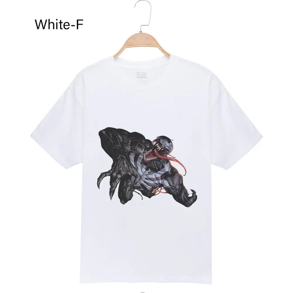 Мужская футболка Мстители Venom Reverse Character 3D печать человек футболка короткий рукав Человек-паук хлопок Мужская одежда топы футболки - Цвет: White F