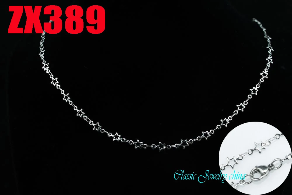 Цепочка из нержавеющей стали в форме звезды 14 38 дюймов 4 8 мм ожерелье модная