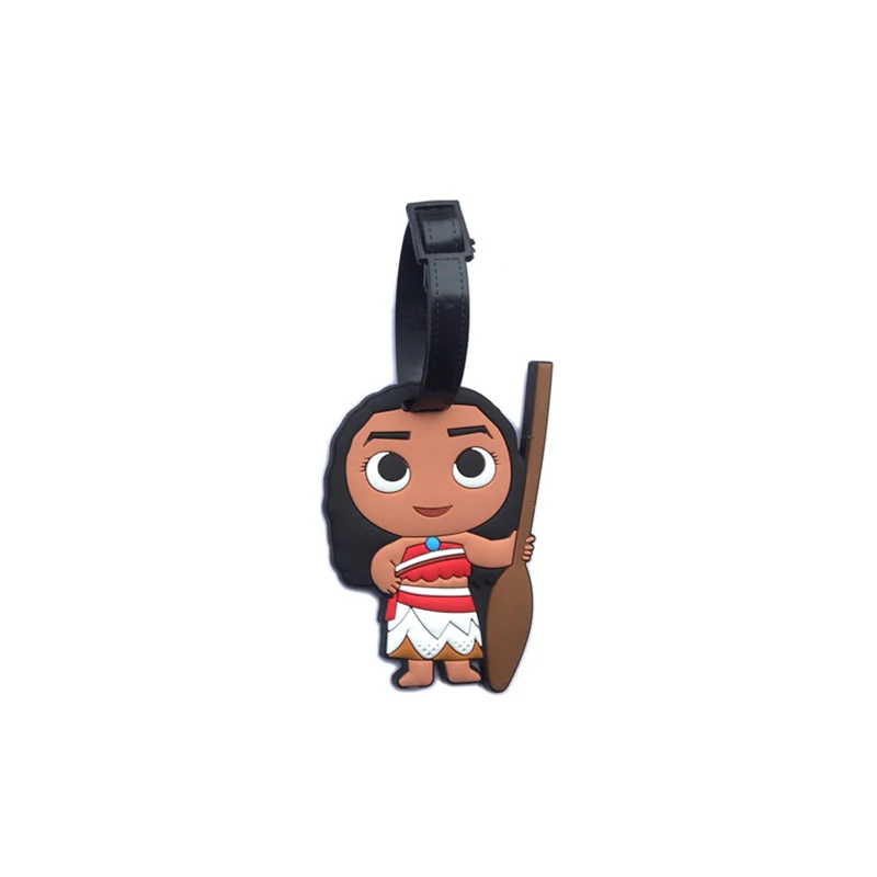 Moana Meetcute силикагель багажные бирки мультфильм брелки с изображением Моаны Мауи Пуа Свинья Имя Адрес ID этикетка чемодан доска бирка брелок - Цвет: Moana