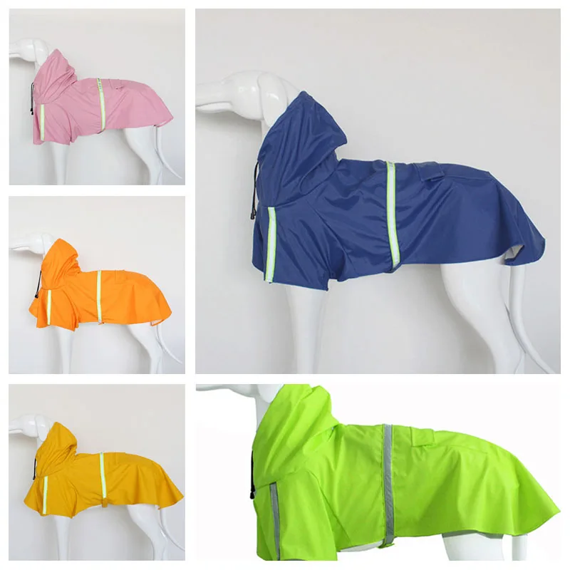 Светоотражающий дождевик для собак пончо из ПУ кожи водонепроницаемая верхняя