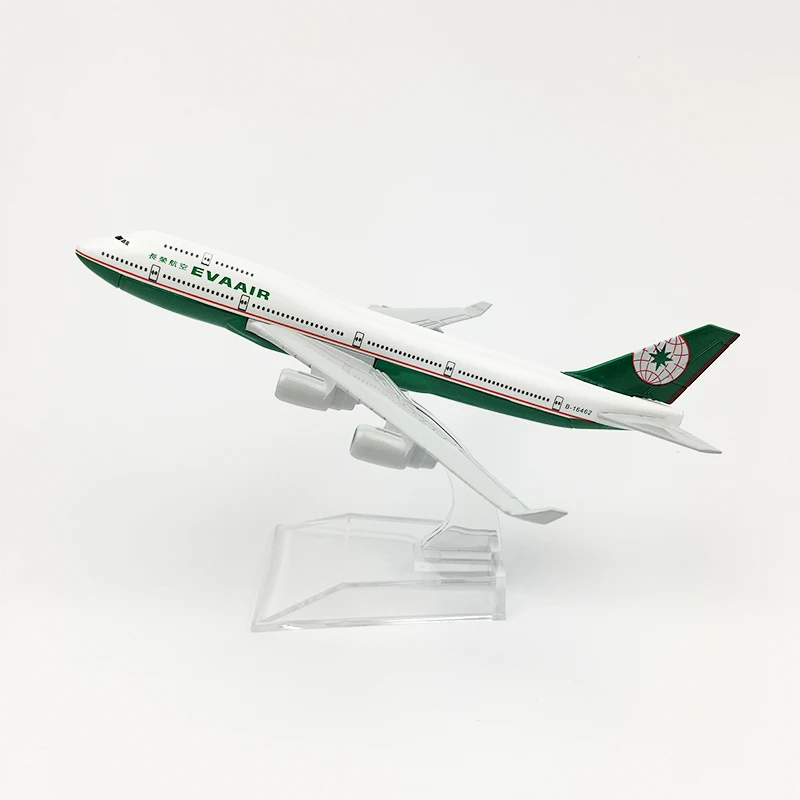 Модель самолета авиакомпании Eva 747 16 см металлическая авиамодель авиационного из