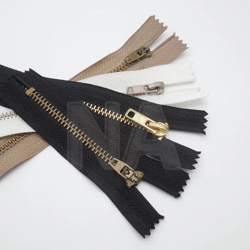 #4 Белый Черный Хаки Швейные металлические молнии короткие закрытые высокого