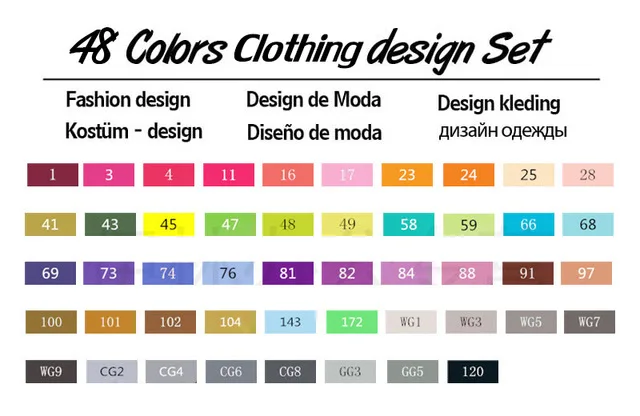 48 clothing Touchfive 36/48/60/72 Цвета художника с двойной головкой Маркер Комплект жирной алкогольных Эскиз маркер для рисования ручка для анимация дизайн Манга - Цвет: 48 clothing