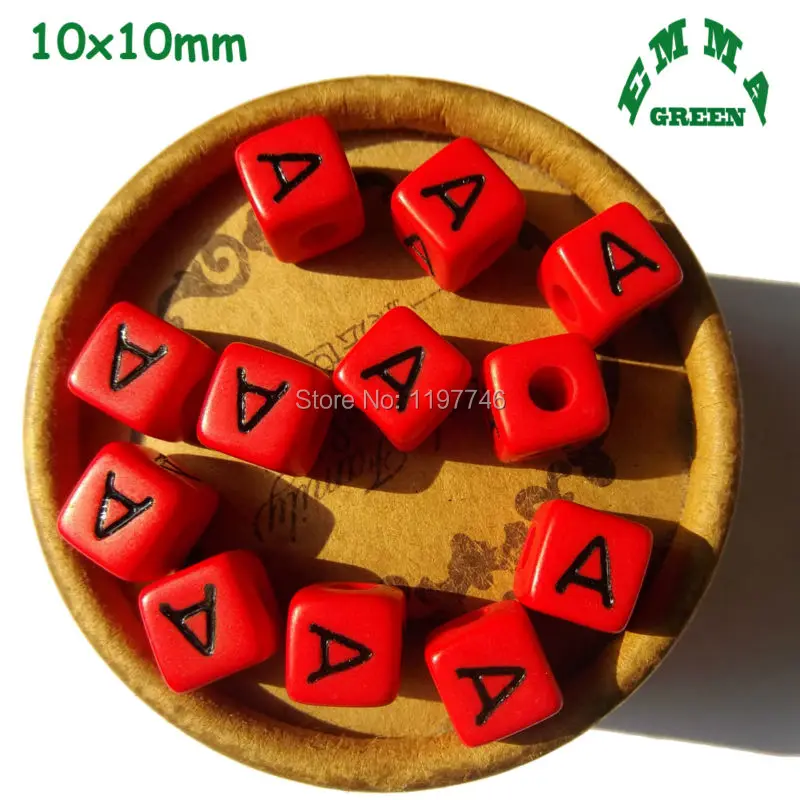 Акриловые квадратные разделители в виде букв алфавита 10 мм бусины 100 шт. для