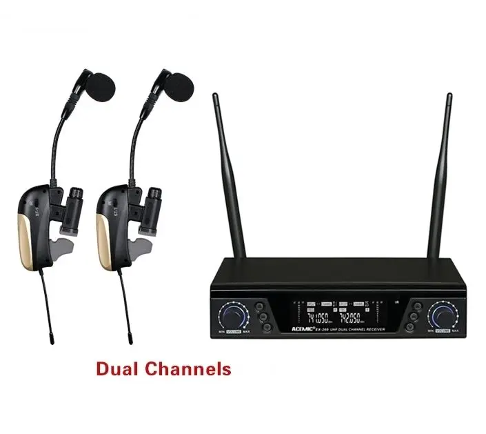 ACEMIC Pro Двухканальный беспроводной саксофон микрофон истинное разнообразие