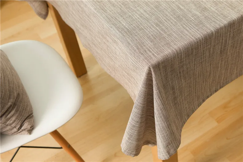 Cotton Linen Embroidery Table Cloth Solid Color Dining Table Cover Tablecloths for Rectangle Desk Outdoor 4 Optional Color