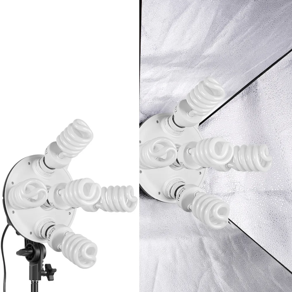 Neewer 1000W Фотостудия Освещение софтбокс комплект :( 1) 20x27 5 дюймов (1) держатель розеточный светильник (5) 45 Вт
