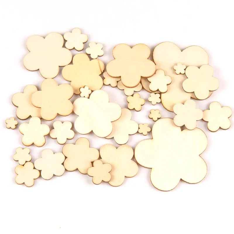 10-80mm mixed Flower pattern Wood DIY Craft Scrapbooking handicrafts Handmade ornaments Accessory Decoration MT1962 | Дом и сад