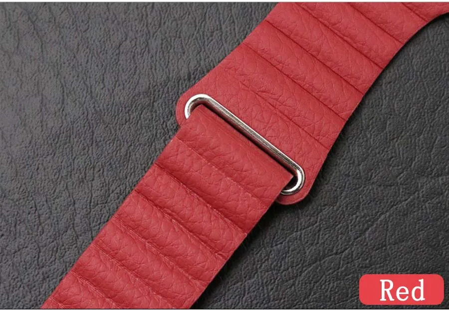 Ремешок из натуральной кожи для iWatch Apple Watch 38 мм 40 мм 42 мм 44 мм серия 4 3 2 1 браслет магнитный ремешок браслет