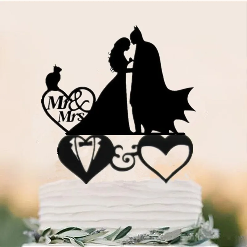 Новый дизайн акриловый/деревянный Топпер для торта мужской и невест топпер