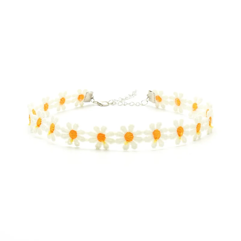 Модное ожерелье милое Маргаритка лето свежая девочка кружева чокер