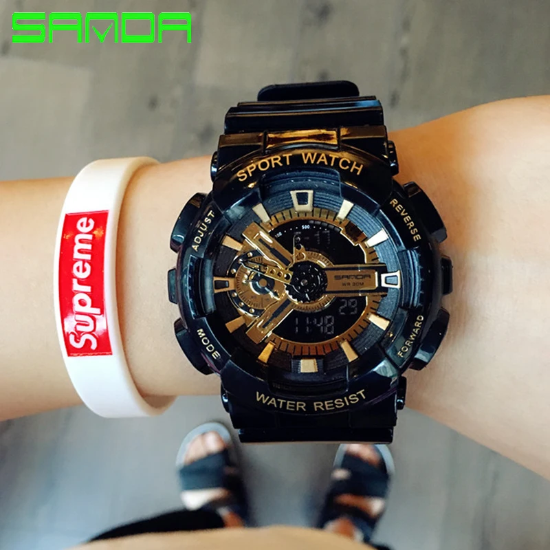 Цифровые часы 2019 новые мужские спортивные в стиле милитари дисплей Relogios Masculinos