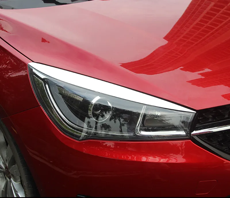front mirror 2pcs Лампа из нержавеющей стали наклейки на брови передний и задний свет наклейки на брови украшения аксессуары для Chery ARRIZO5 ARRIZO 5 - Цвет: front mirror 2pcs