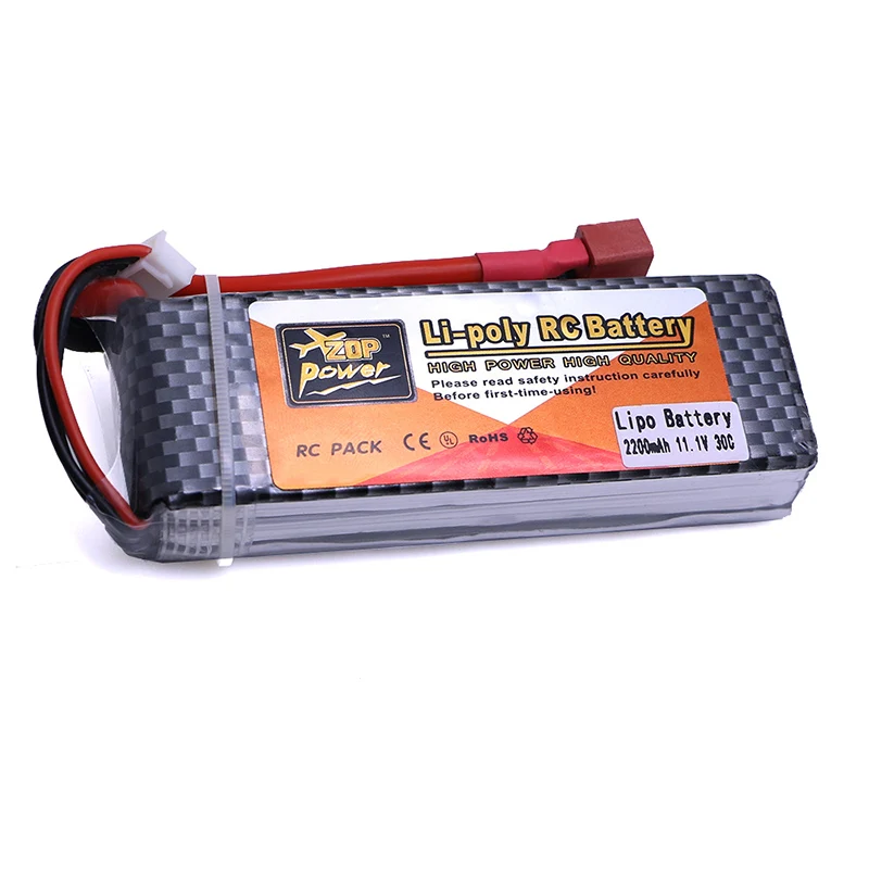 Одна часть ZOP Мощность lipo Батарея 11.1 В 2200 мАч 3 S 30C T штекер для Вертолет Qudcopter