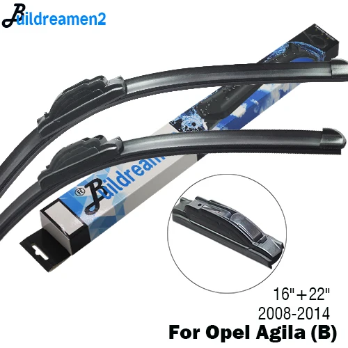 For Opel Agila Buildreamen2 автомобильный Стайлинг стеклоочистителя резиновый стеклоочиститель для OPEL AGILA A B подходящий крючок 2000 - Цвет: For Opel Agila