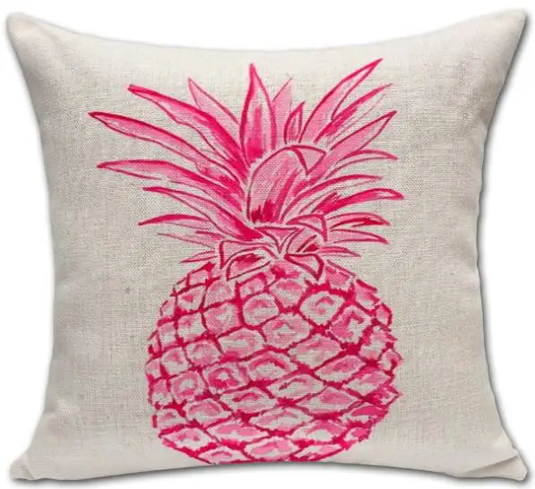 Cushion Cover Ananas Pineapple Printed Linen Pillow Case Home Decoration Car Sofa Decorative Pillowcase almofadas | Дом и сад