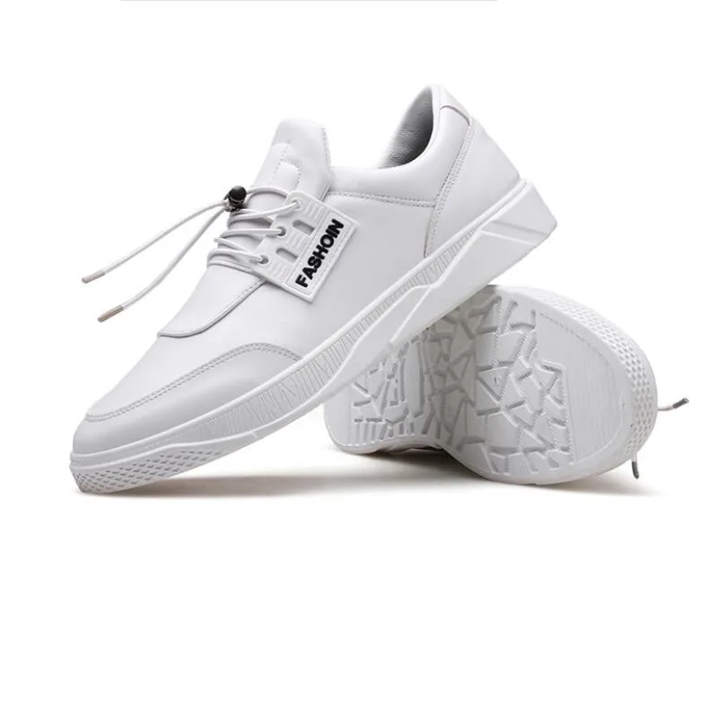 New Mens Casual Shoes Hot Sale Black White Leather Sneakers Men Breathable Hard-Wearing Board |