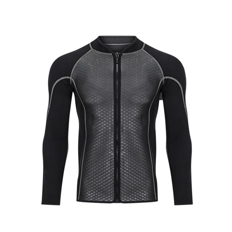 top jacket M074 Hisea Мужской Топ гидрокостюм куртки брюки 2,5 мм неопрен с длинным рукавом Купальник для серфинга - Цвет: top jacket M074