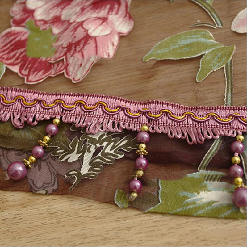 Романтический Тюль занавески s для гостиной выгорания Пион цветочный бисером