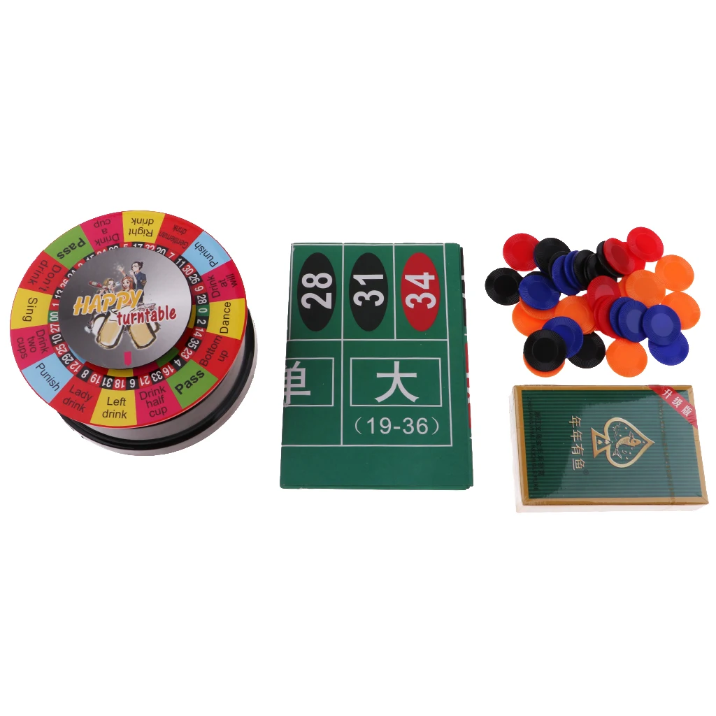 Игровой набор рулетки с питанием 3 в 1 игровые карты чипы питьевая игра